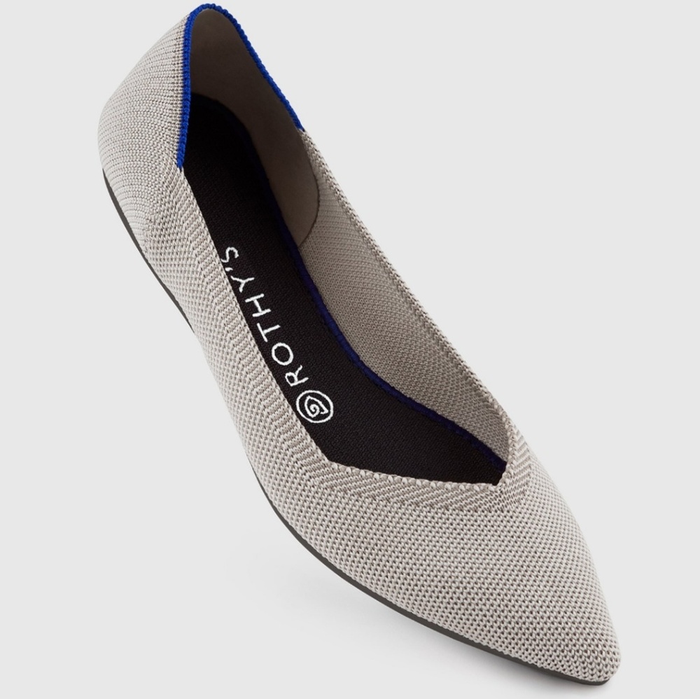 NWB Rothy's The Pointe in Flax Birdseye